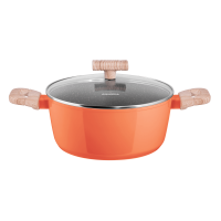 Кастрюля из кованого алюминия со стеклянной крышкой, 24 см, 4,1 л. MAUNFELD MARTA MCS41FA06CL