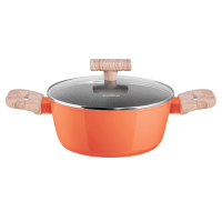 Кастрюля из кованого алюминия со стеклянной крышкой, 20 см, 2,2 л. MAUNFELD MARTA MCS22FA06CL