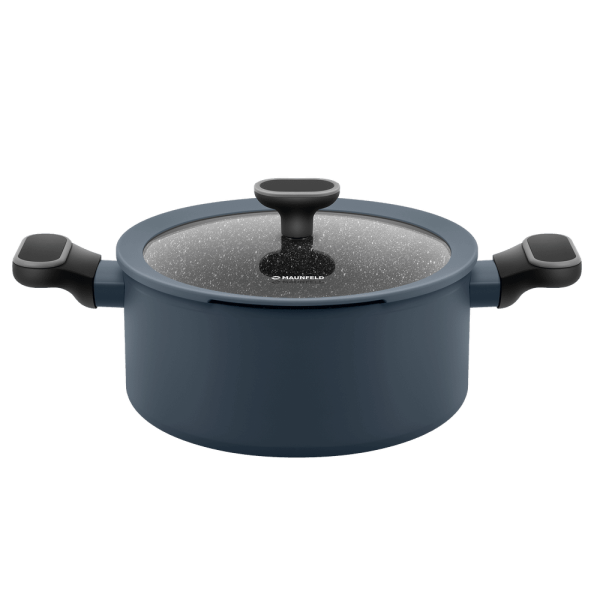 Кастрюля из кованого алюминия со стеклянной крышкой, 20 см, 2,9 л. MAUNFELD FRIDA MCS29FA02DG