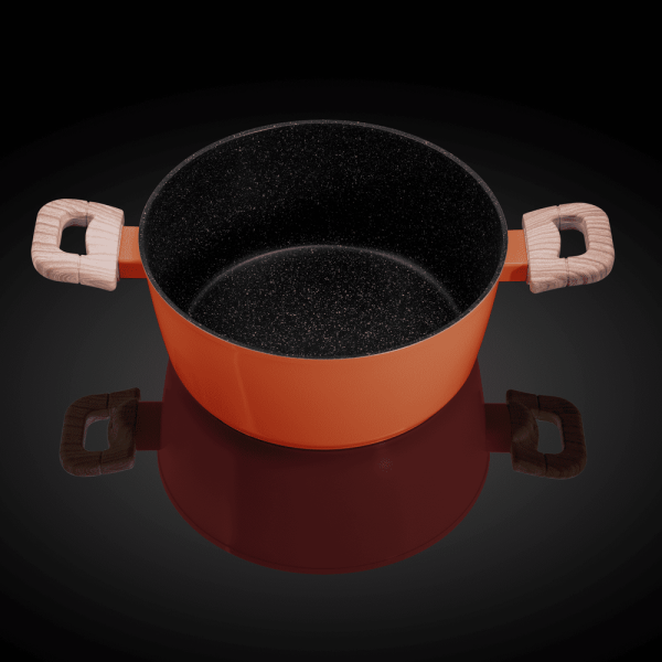 Кастрюля из кованого алюминия со стеклянной крышкой, 24 см, 4,1 л. MAUNFELD MARTA MCS41FA06CL