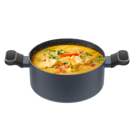 Кастрюля из кованого алюминия со стеклянной крышкой, 20 см, 2,9 л. MAUNFELD FRIDA MCS29FA02DG