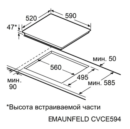 Электрическая варочная панель MAUNFELD CVCE594PBK