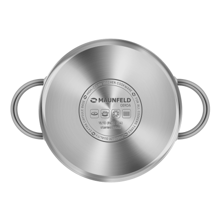 Кастрюля из нержавеющей стали со стеклянной крышкой, 18 см, 2,5 л. MAUNFELD GERDA MCS25S07