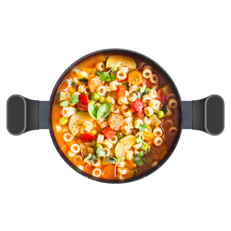 Кастрюля из кованого алюминия со стеклянной крышкой, 20 см, 2,9 л. MAUNFELD FRIDA MCS29FA02DG